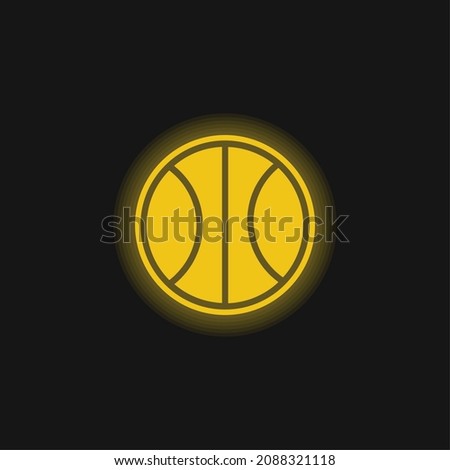 Basketball Ball yellow glowing neon icon