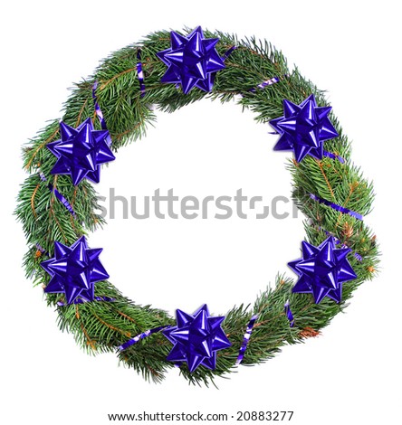 Beautiful Christmas Wreath Isolated on White background