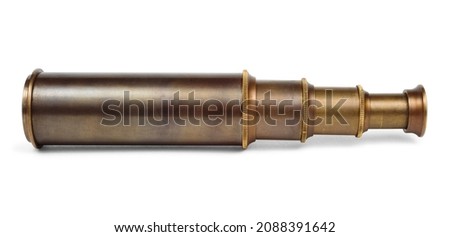 Ancient spyglass. Clipping path included Royalty-Free Stock Photo #2088391642