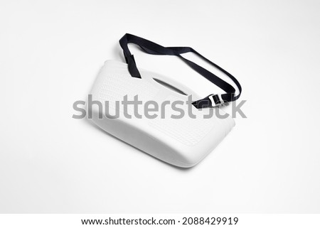 Rubber tote bag for Beach isolated on white background.High resolution photo.Top view. Mock-up.