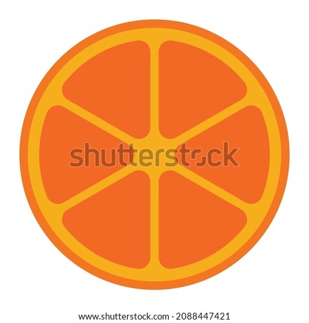 round cut orange clip art vector illustration