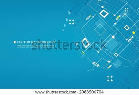 Technology abstract global connection concept.technology vector blue wallpaper