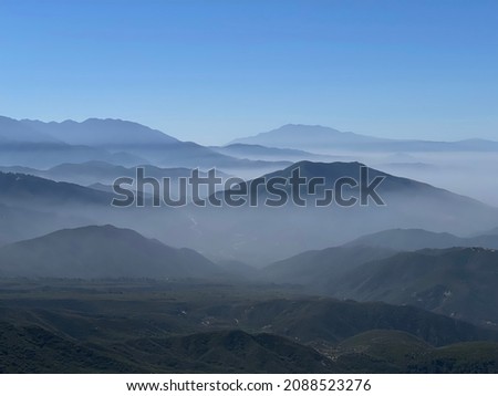 Hazy view in Crestline California at The Rim of the World