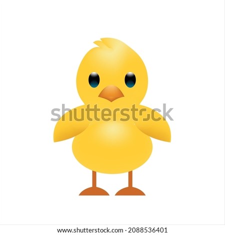 Baby Chick face art vector template design element. Use for poster education school kid children text emoji emotion expression reactions chat comment social media app smartphone to family friends