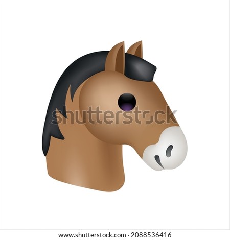 Horse Head art vector template design element. Use for poster education school kid children text emoji emotion expression reactions chat comment social media app smartphone to family friends