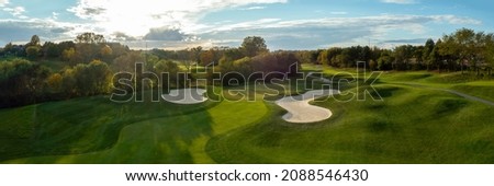 Aerial photos of golf courses. Royalty-Free Stock Photo #2088546430
