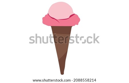flat cone ice cream vector