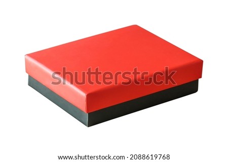 Mockup red and black box isolated on white background