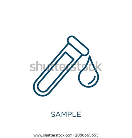 sample icon. Thin linear sample outline icon isolated on white background. Line vector sample sign, symbol for web and mobile