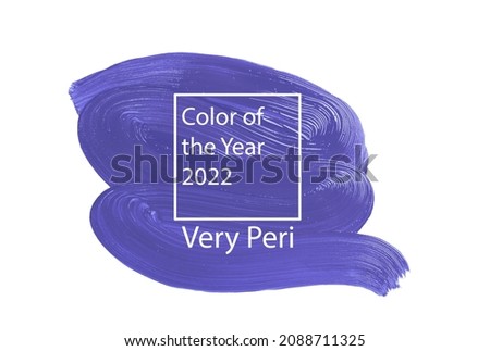 Color of the year 2022 background. Lavender new trend color on white background. Texture paint smear 
