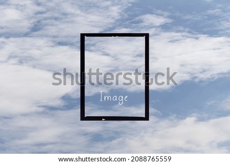 Medium format color film frame.With sky space.text space