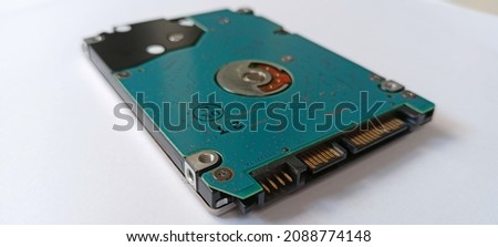 laptop hard drive on white background, computer concept