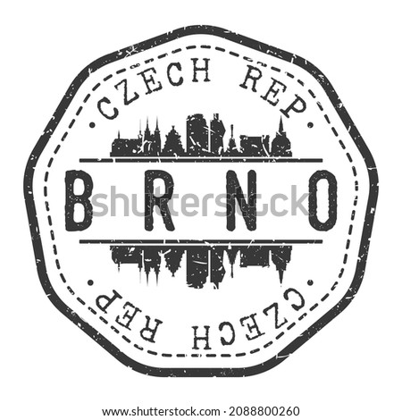 Brno, Czechia Stamp Skyline Postmark. Silhouette Postal Passport. City Round Vector Icon. Vintage Postage Design.