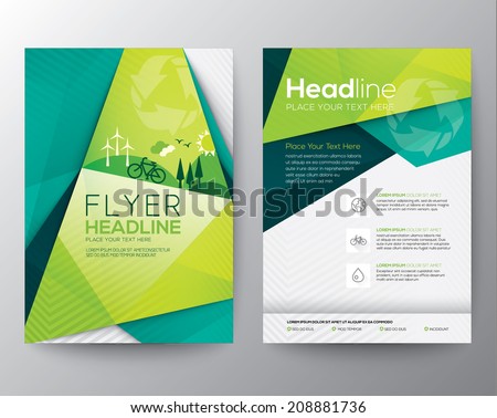 Abstract Triangle Brochure Flyer design vector template in A4 size