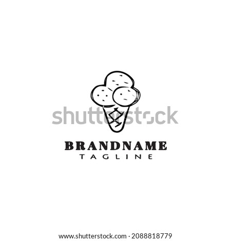 ice cream stick logo cartoon design icon modern vector