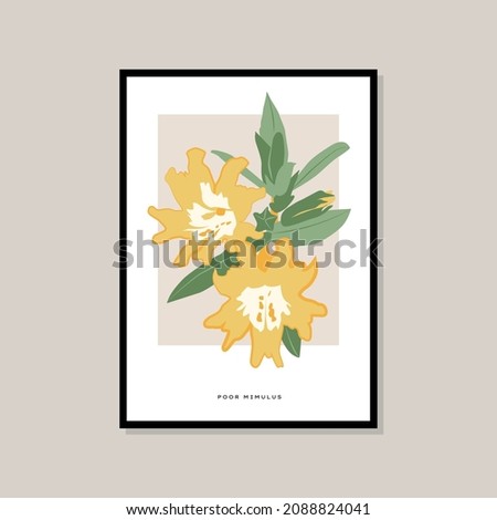 Botanical hand drawn poster design for your wall art collection