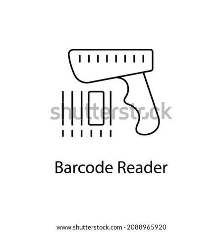 Barcode Reader vector outline icon for web design isolated on white background