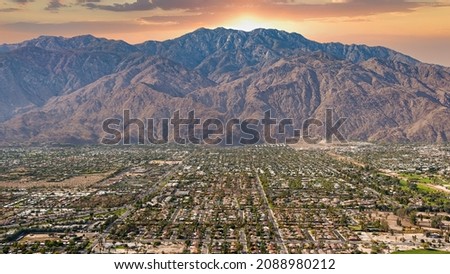Palm Springs, CA at sunset Royalty-Free Stock Photo #2088980212