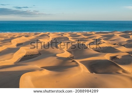 Aerial Maspalomas dunes view on Gran Canaria, Canary Islands, Spain Royalty-Free Stock Photo #2088984289