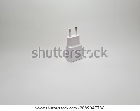 Cell phone charger on white background
