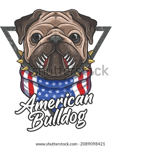 Cute American Dog Canine Flat vector icon which can easily modify or edit 