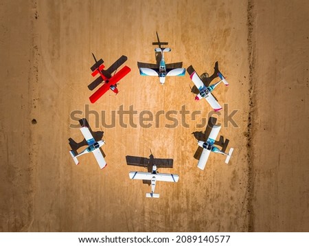 Circle of planes at a landing site in Israel Royalty-Free Stock Photo #2089140577