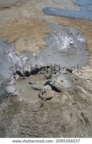 Photography of a small mud volcano in Berca, Romania.