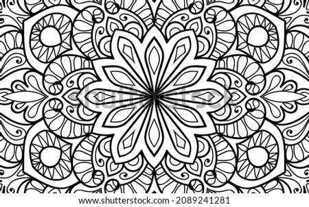 Decorative Mandala page zen tangle design colouring book page for adults vector illustration template Vintage, pattern, decorative, elements, Henna, Mehndi