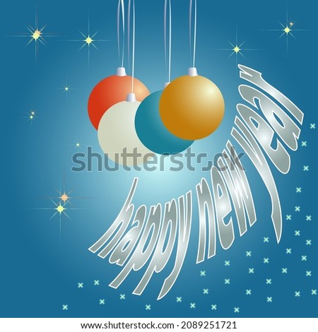 vector illustration depicting a New Year greeting card for decorating gifts, messengers, banners and interiors in New Year's style