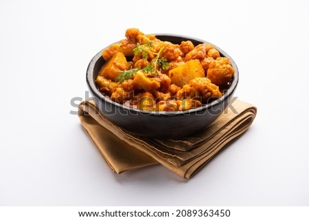 Aloo Gobi Masala curry with Chapati or paratha Royalty-Free Stock Photo #2089363450