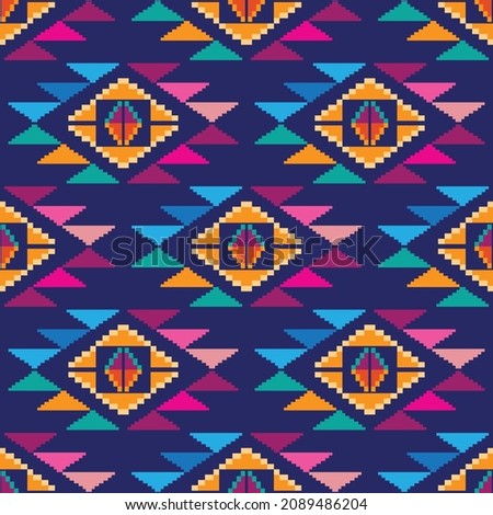 Colorful awesome  tribal  boho mexican  geometrical  print. Abstract seamless  aztec, mayan , latino pattern.  Ethnic hipster background  indian , asian   texture. Vector flat illustration. 