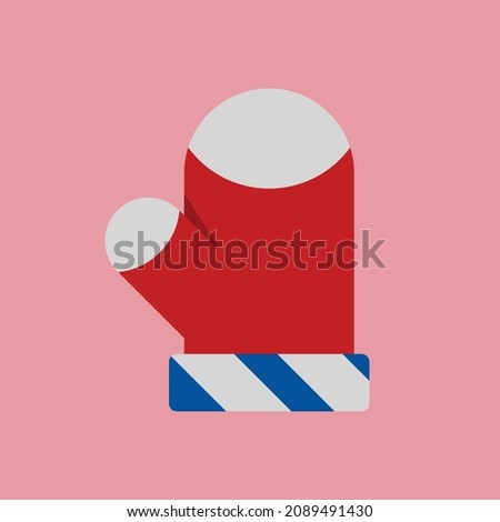 Flat christmas thumbs for decoration design. Colorful trendy illustration.