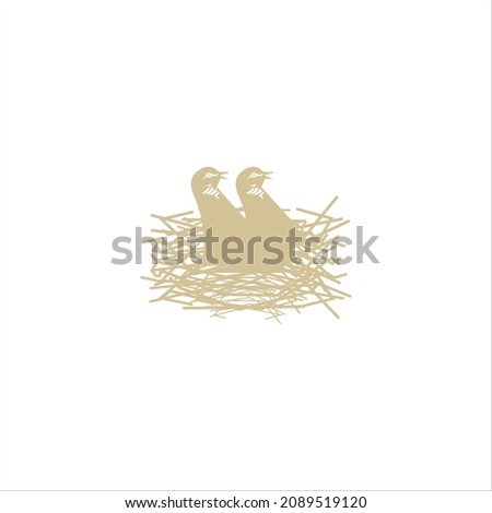 chick nest logo vector template