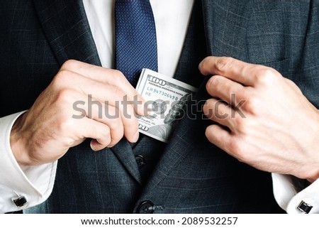 Dollar bill. Business man hand holding Washington American cash. Usd money background