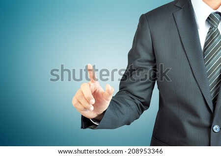 Businessman hand pointing on empty space - can be used as business template