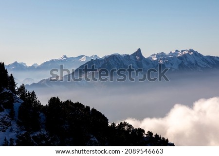 mountain Stockhorn seen from Niederhorn in the bernese oberland, Switzerland Royalty-Free Stock Photo #2089546663