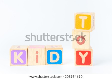 wooden toy cubes with letters. Wooden alphabet blocks. Royalty-Free Stock Photo #208954690
