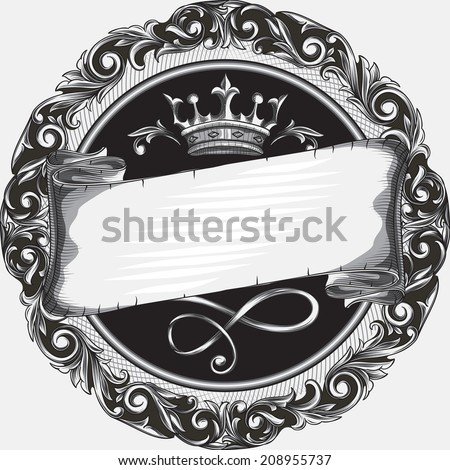 Retro ornate insignia
