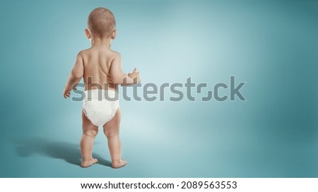  Newborn in the diaper. Isolated Baby. Royalty-Free Stock Photo #2089563553