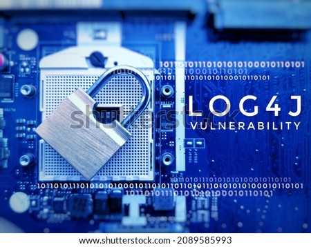 lock key on the mainboard concept show Log4j vulnerability