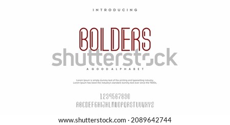BOLDERS Alphabet font typography vector illustrations Royalty-Free Stock Photo #2089642744