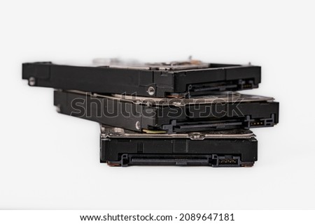 Hard disk drive for storing data on a computer. Object isolated on white. Detailed 3d hard disk Royalty-Free Stock Photo #2089647181
