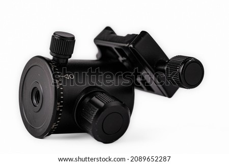 Professional ball-head for tripod on a white background close-up