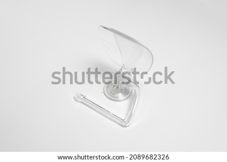 Toilet paper holder isolated on white background.High resolution photo.Top view. Mock-up.