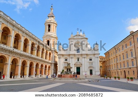 Loreto, sacred place in the city of Ancona in the Marche, Italy where the basilica sanctuary of the Holy House is located Royalty-Free Stock Photo #2089685872