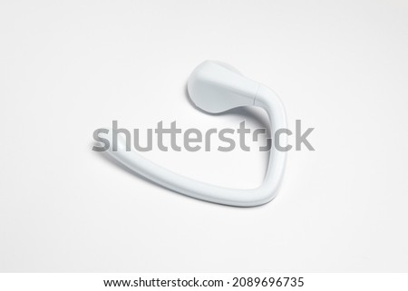 Plastic hangers for clothes isolated on white background.High resolution photo.Top view. Mock-up.