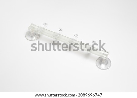 Plastic hangers for clothes isolated on white background.High resolution photo.Top view. Mock-up.