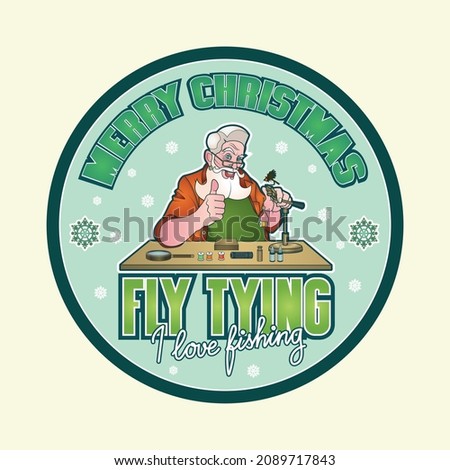 Santa Claus making fly tying