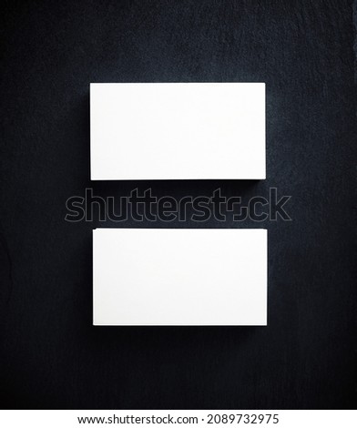 Two blank business cards. For design presentations and portfolios.