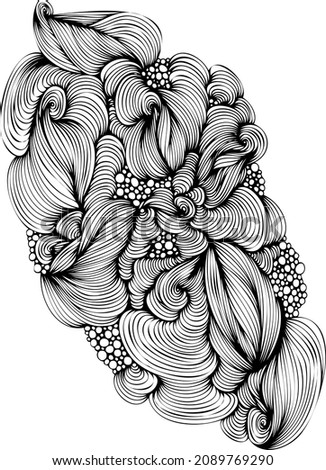 Messy doodles, bold curvy lines illustration. Hand drawn abstract pattern with hand drawn lines, strokes. Hand drawn curved and wavy lines.